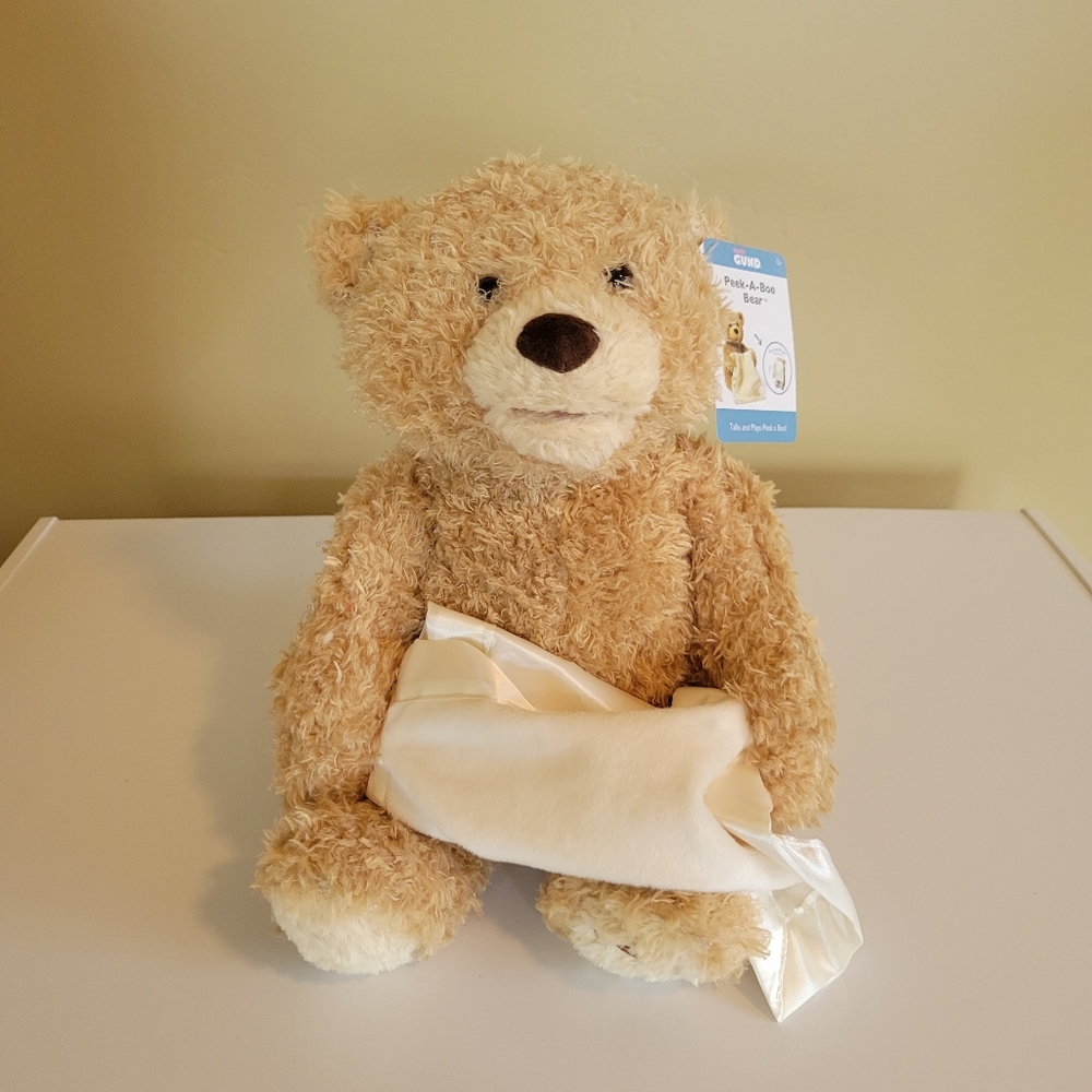 Baby Gund Peek-A-Boo Bear Interactive Plush Stuffed Toy 12" #320193 WORKS